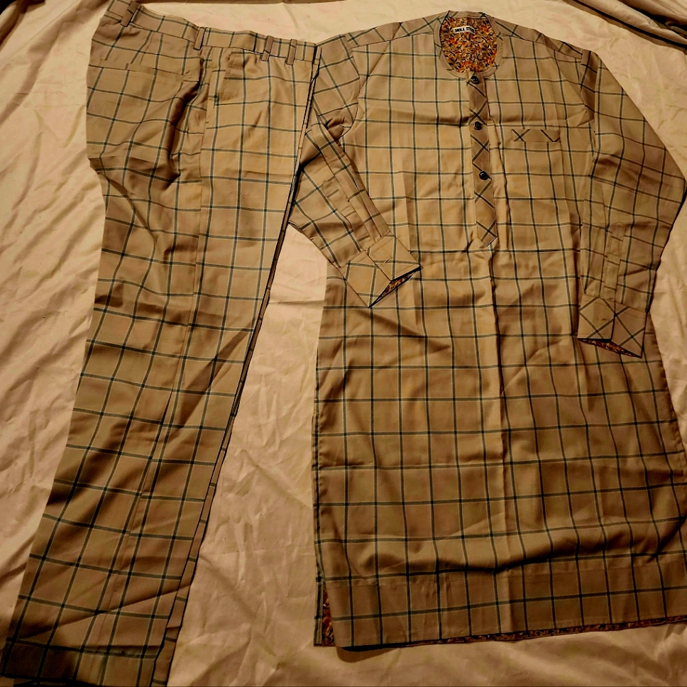 Men's Checkered Kurta Set